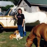 Dusty, the pony, Bluebell, Jasper and me in North Bend, OR