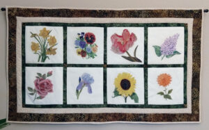Cross-stitch flower quilt