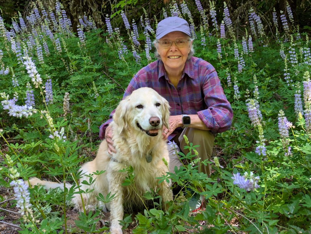 Carolyn and Penny is field of Lupine