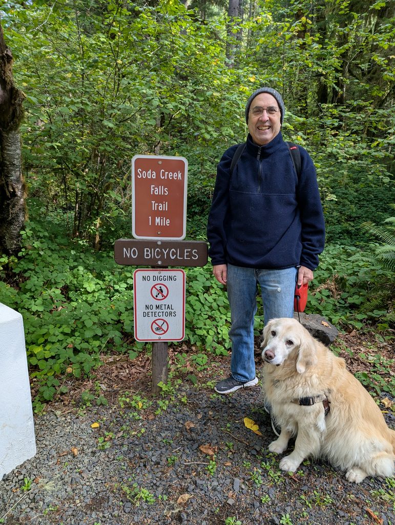 Mark and Penny at the start of the Soda Creek Trail
